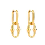 Sculpted Link Drop Earrings