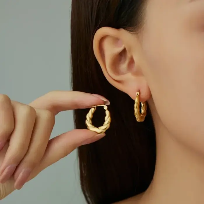 Braided Hoop Earrings - Image 2